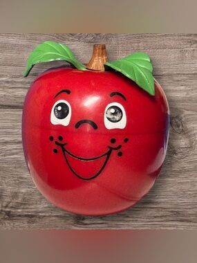Fisher Price Happy Apple chime ball Vintage 70’s toddler toy short stem